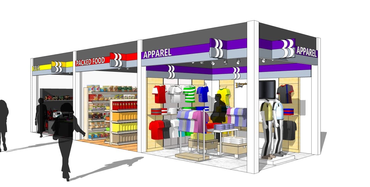 Bargain Bay Store — Packed Food & Apparel Storefront